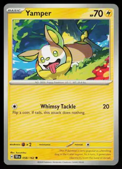 Yamper 058/162 Common Temporal Forces Pokemon Near Mint - Image 1