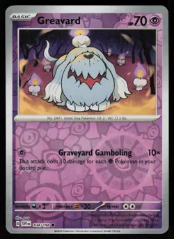 Greavard 042/091 Common Paldean Fates Pokemon Reverse Holo Near Mint - Image 1