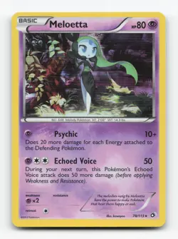 Pokemon TCG - Meloetta (78) 78/113 LP Holo Holo Rare Legendary Treasures - Image 1