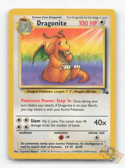 Pokemon TCG - Dragonite 19/62 Moderately Played Rare Fossil - Image 1