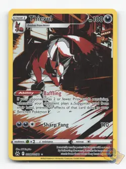 Pokemon TCG - Thievul GG17/GG70 NM Holo Crown Zenith Galarian Gallery - Image 1