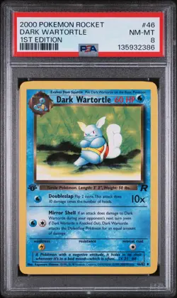 2000 POKEMON ROCKET 1ST EDITION #46 DARK WARTORTLE PSA 8 - Image 1