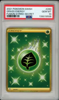 2021 Pokemon SWSH Fusion Strike Grass Energy Full Art Secret #283 PSA 10 - Image 1