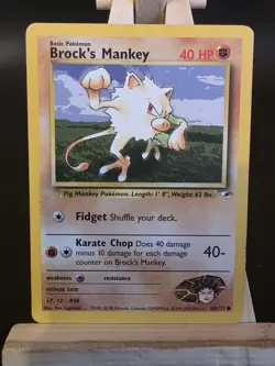 Pokemon TCG Brock’s Mankey Gym Heroes 68/132 Regular LP+ NM - Image 1