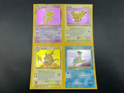1999 Pokemon Fossil Holo Raichu Zapdos Hypno Lapras Partial Uncut Sheet - Image 1