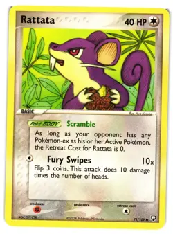 Pokemon TCG Rattata 71/109 EX Team Rocket Returns Common VLP - Image 1