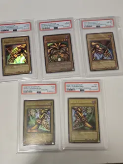 PSA 7-8 Exodia The Forbidden One LOB-124 2002 Yu-Gi-Oh! + All 5 Pieces - Image 1