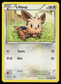 Lillipup 108/146 Common XY Pokemon Near Mint - Image 1