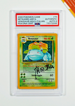Pokemon PSA Venusaur #15 Base Set Auto 8 Mitsuhiro Arita 2000 Italiano - Image 1