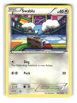 Swablu 104/124 Uncommon Dragons Exalted Pokemon Lightly Played - Image 1