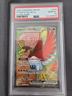 Pokemon Ethan's Ho-Oh ex 209/182 Sv10: Destined Rivals PSA 10 - Image 1