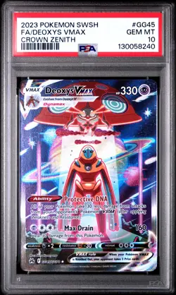 2023 POKEMON SWORD & SHIELD CROWN ZENITH #GG45 FULL ART/DEOXYS VMAX PSA 10 - Image 1