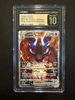Pokemon Lucario VSTAR Crown Zenith ETB Full Art Promo SWSH291 CGC 10 PRISTINE - Image 1