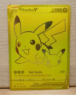 Pokemon TCG Gold Pikachu V 25th Anniversary PROMO SWSH145 Celebrations NM - Image 1