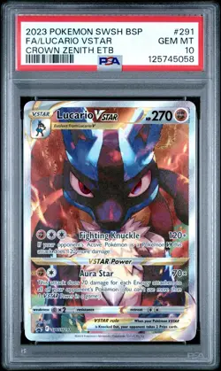 Pokemon Lucario VSTAR Promo SWSH291 Sword & Shield PSA 10 - Image 1