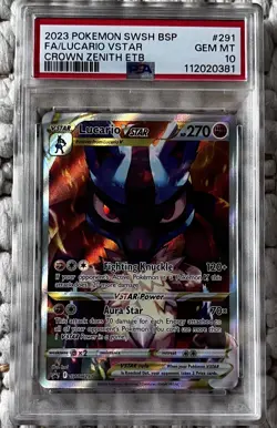 PSA 10 - Lucario VSTAR SWSH291 Crown Zenith Elite Trainer Box Promo - Pokemon - Image 1
