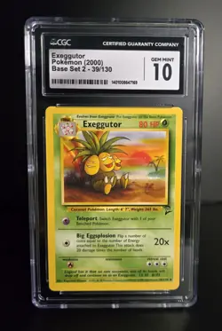 Pokemon TCG - EXEGGUTOR - 039/130 - UNLIMITED - WOTC BASE SET 2 (2000) - CGC 10 - Image 1