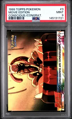 1999 TOPPS POKEMON THE MOVIE EDT #3 MOVIE EDITION PSA 9 - Image 1