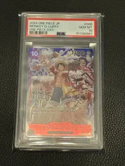 PSA 10 Monkey D Luffy ST10-006 ONE PIECE DAY 24 Promo One Piece Card Japanese - Image 1