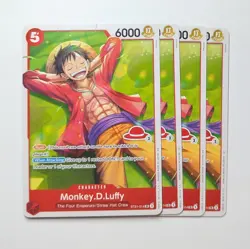 4 x Monkey.D.Luffy ST21-014 LD01 Learn Together Stamp #3 One Piece TCG Card NM - Image 1