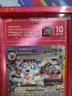Pokemon Sylveon EX Prismatic Stamp 041/131 Surprise Box Promo TAG 10 With guard - Image 2