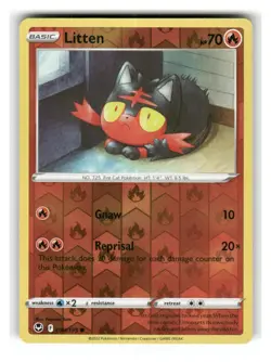 Litten 030/195 Common Silver Tempest Pokemon Reverse Holo Near Mint - Image 1