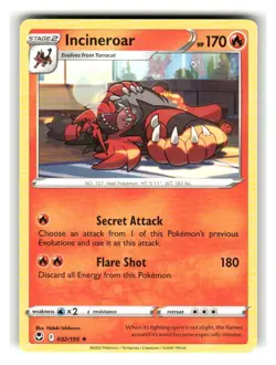 Incineroar 032/195 Rare Silver Tempest Pokemon Lightly Played - Image 1