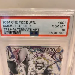 ONE PIECE PSA10 Monkey D. Luffy ST21-001 & Alt Art ST21-001A Japanese GEM MINT - Image 2
