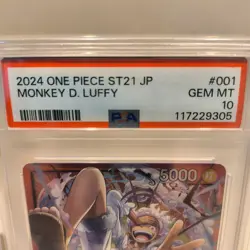 ONE PIECE PSA10 Monkey D. Luffy ST21-001 & Alt Art ST21-001A Japanese GEM MINT - Image 4
