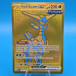 Pokemon Card Iron Leaves ex 176/131 Prismatic Evolutions Gold Full Art NM 2025 - Image 1