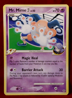 MR. MIME LV.53 POKEMON 2009 Rising Rivals TCG Card# 28/111 Excellent+ LP - Image 1