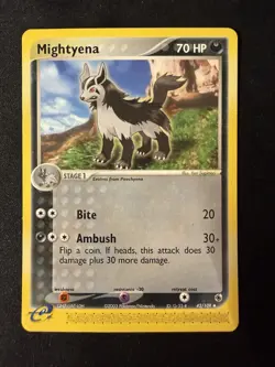 Pokemon TCG Mightyena EX Ruby and Sapphire 42/109 E Reader Card - Image 1