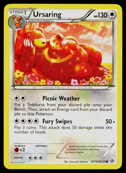 Pokemon Card Ursaring RC16/RC25 Legendary Treasures: Radiant Collection Holo - Image 1