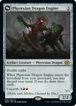 Phyrexian Dragon Engine 163/287 Foil Rare MTG The Brothers' War BRO - Image 1