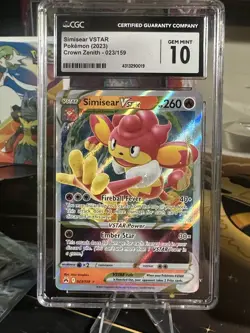 Pokemon Simisear VSTAR 023/159 Crown Zenith Full Art CGC 10 Gem Mint - Image 1