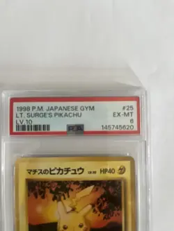 DDP 1998 POKEMON JPN GYM LV.10 #25 LT. SURGE'S PIKACHU PSA 6 - Image 2