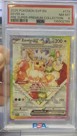 Pokemon Eevee ex 174 Sv: Scarlet & Violet Promo Full Art Holo PSA 8 EN - Image 1