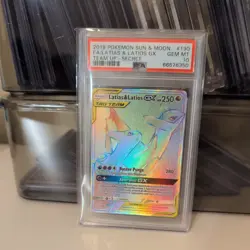 2019 POKEMON SUN & MOON TEAM UP SECRET #190 FULL ART/LATIAS & LATIOS GX PSA 10 - Image 3