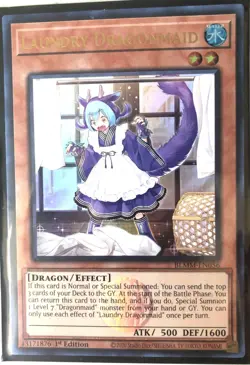 Yu-Gi-Oh! TCG Laundry Dragonmaid BLMM-EN056 Ultra Rare 1st Edition Near Mint - Image 1