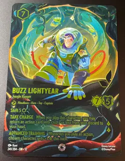 Disney Lorcana Wilds Unknown BUZZ LIGHTYEAR Jungle Ranger Iconic Foil 241/204 - Image 1