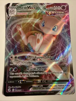 Pokemon TCG Mew VMAX 114/264 Fusion Strike Holo Card Raw NM - Image 1
