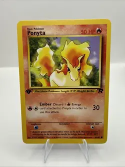 Ponyta 1ST EDITION Team Rocket Set 64/82 Common Pokemon Card NEAR MINT 2000 - Image 1