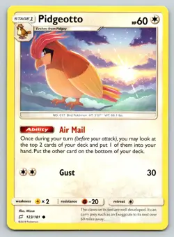 PIDGEOTTO 123/181 C TEAM UP POKEMON MP MIZUE - Image 1