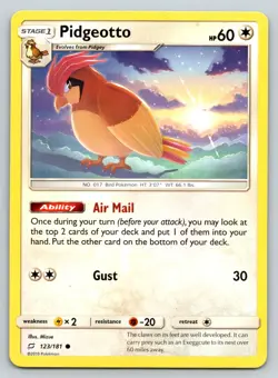 PIDGEOTTO 123/181 C TEAM UP POKEMON MP MIZUE - Image 1