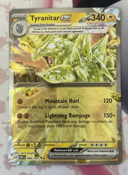 Pokemon TCG Tyranitar EX Sv03: Obsidian Flames Holo Double Rare Card 066/197 - Image 1