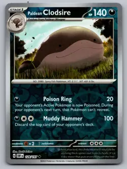Paldean Clodsire 128/197 Uncommon Obsidian Flames Pokemon Reverse Holo Near Mint - Image 1