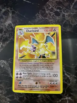 Pokemon Charizard Holo Rare Base Set 004/102 - Stage 2, 120 HP, 1999, English - Image 1