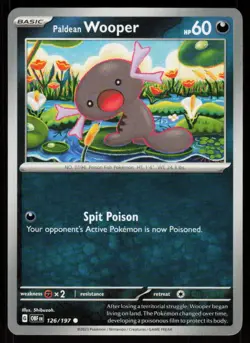 Paldean Wooper 126/197 Common Obsidian Flames Pokemon Near Mint - Image 1