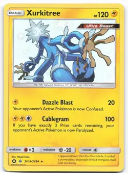 Xurkitree SV14 Near Mint SV94 Hidden Fates Shiny Vault Shiny Rare Pokemon - Image 1