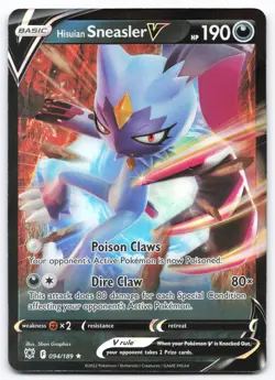 Hisuian Sneasler V Holo 094 Near Mint 189 Astral Radiance V Rare Pokemon - Image 1